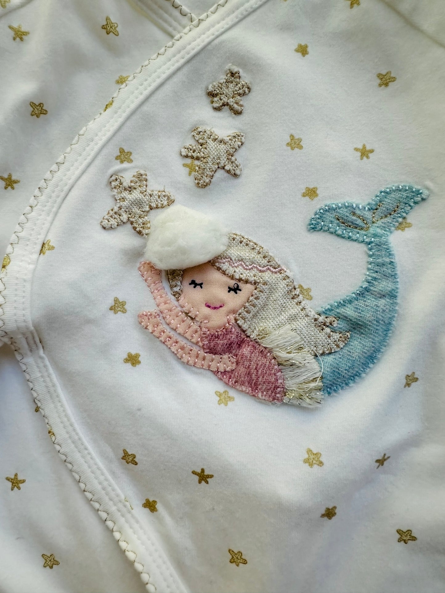 3-6M Baby Girl Mud Pie One Piece Mermaid Sleeper Romper