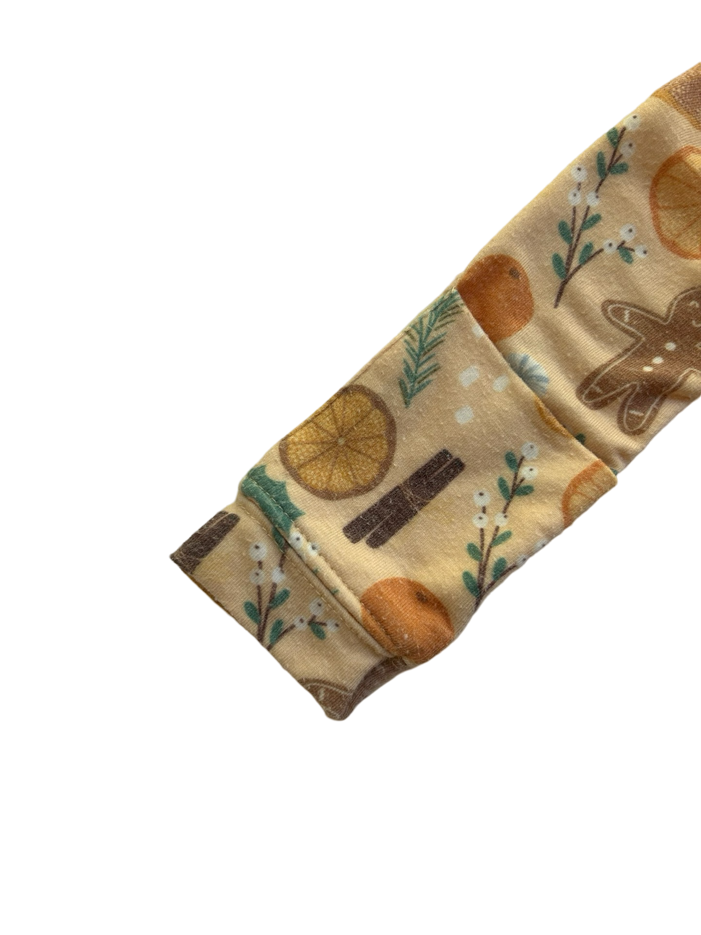 Newborn Baby Girl Copper Pearl Holiday Gingerbread Gown / Sleeper