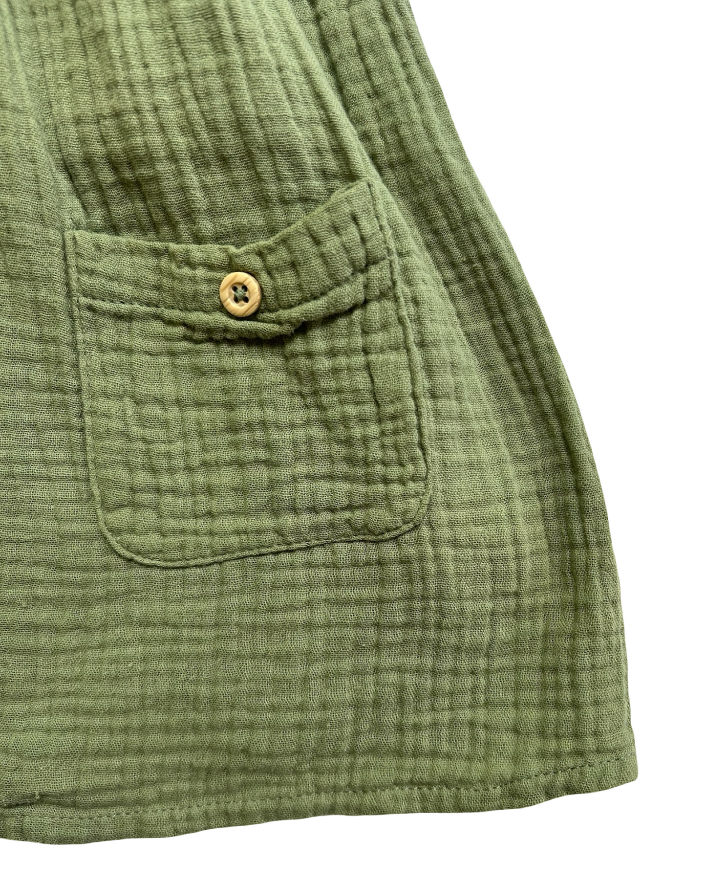 4T Toddlers Girls WonderNation Ruffle Sleeve Top & Pinafore Dress 2 Piece Outfit.