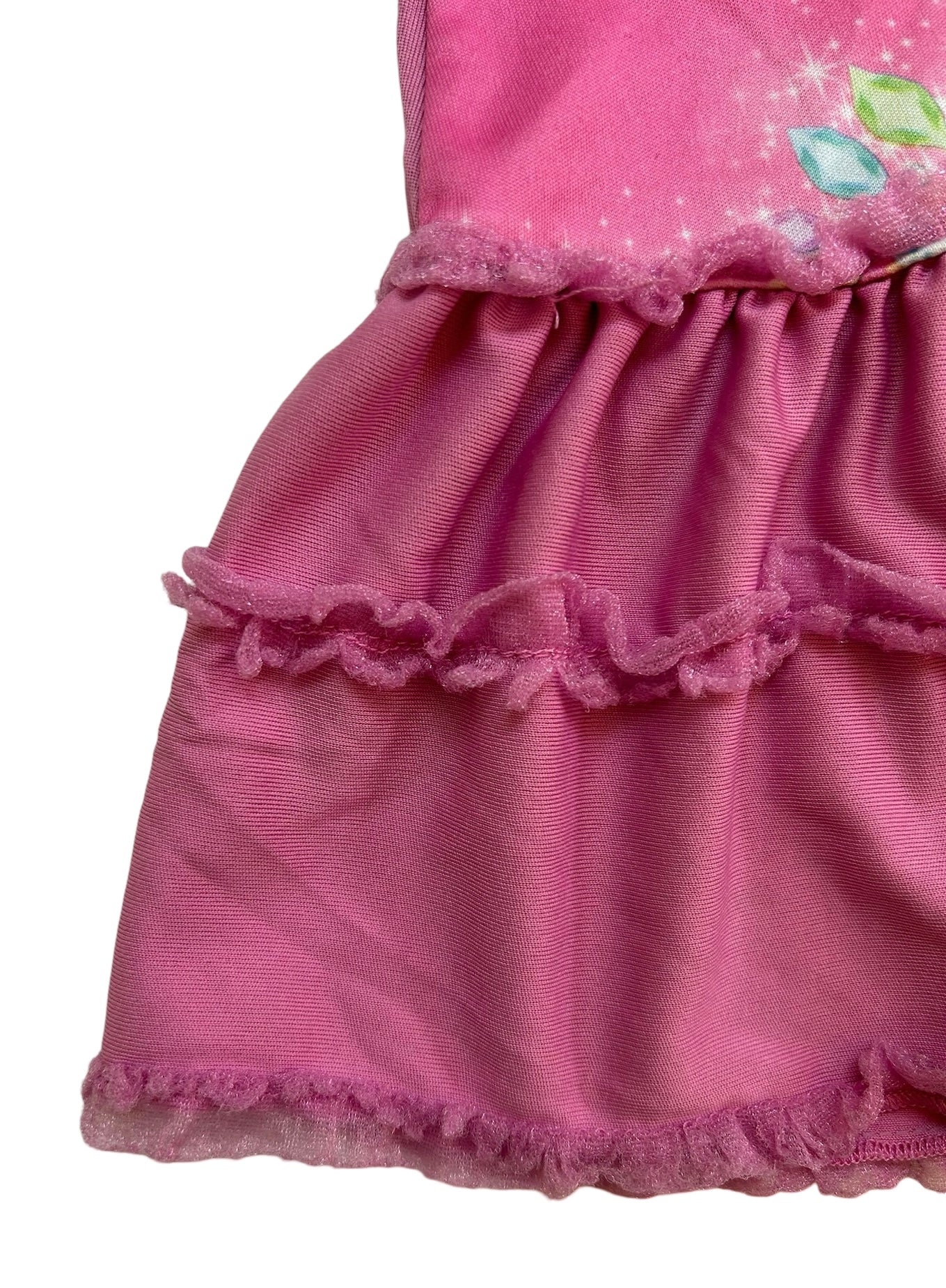 2T Toddler Girl Disney Princess Short Sleeve Long Shirt Ruffled Bottom Sleeping Nightgown Pajama.