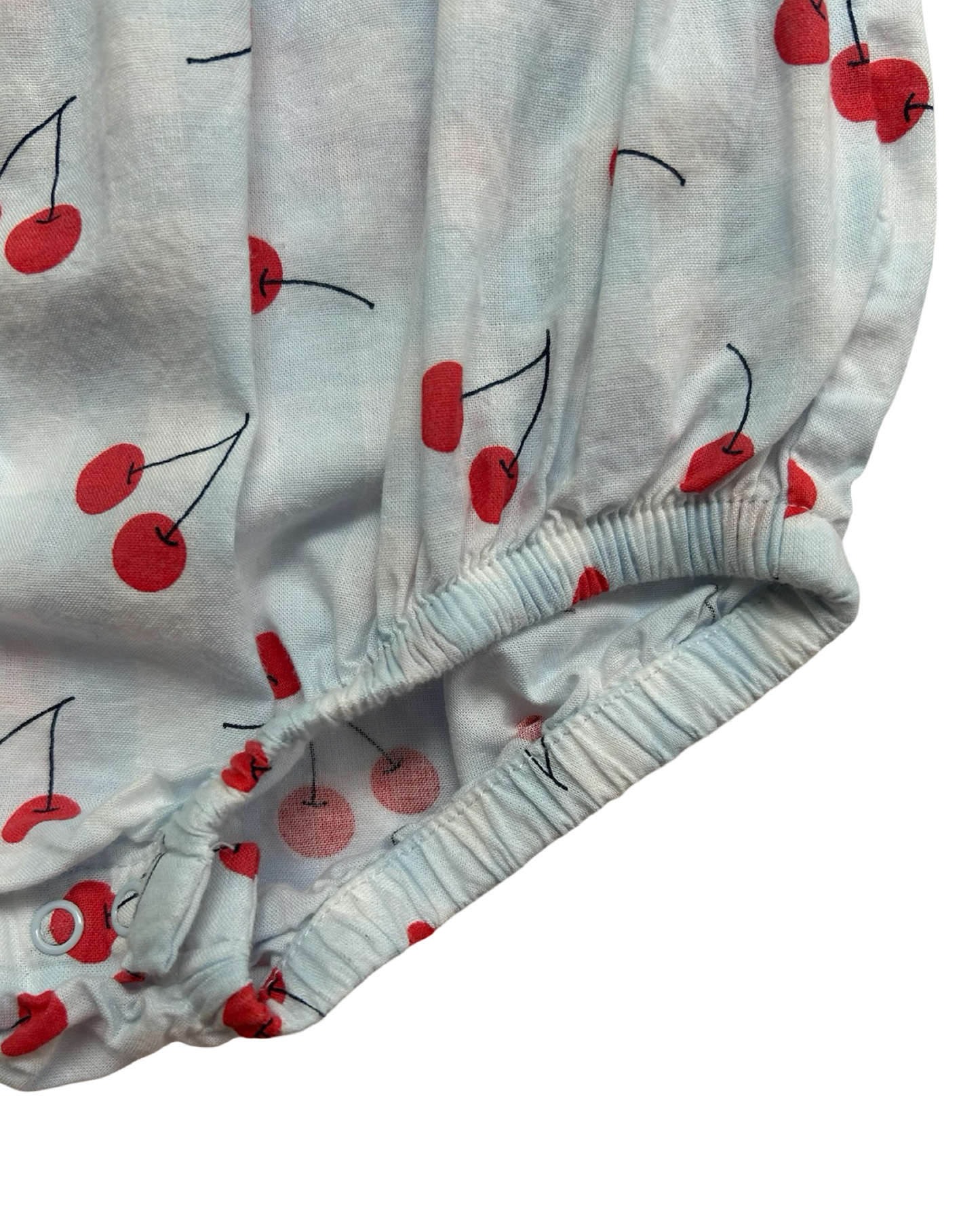 18M Baby Girls Cat & Jack Outfit Cherry 🍒 Print With Head Band Bubble Romper 2 Pieces Set.