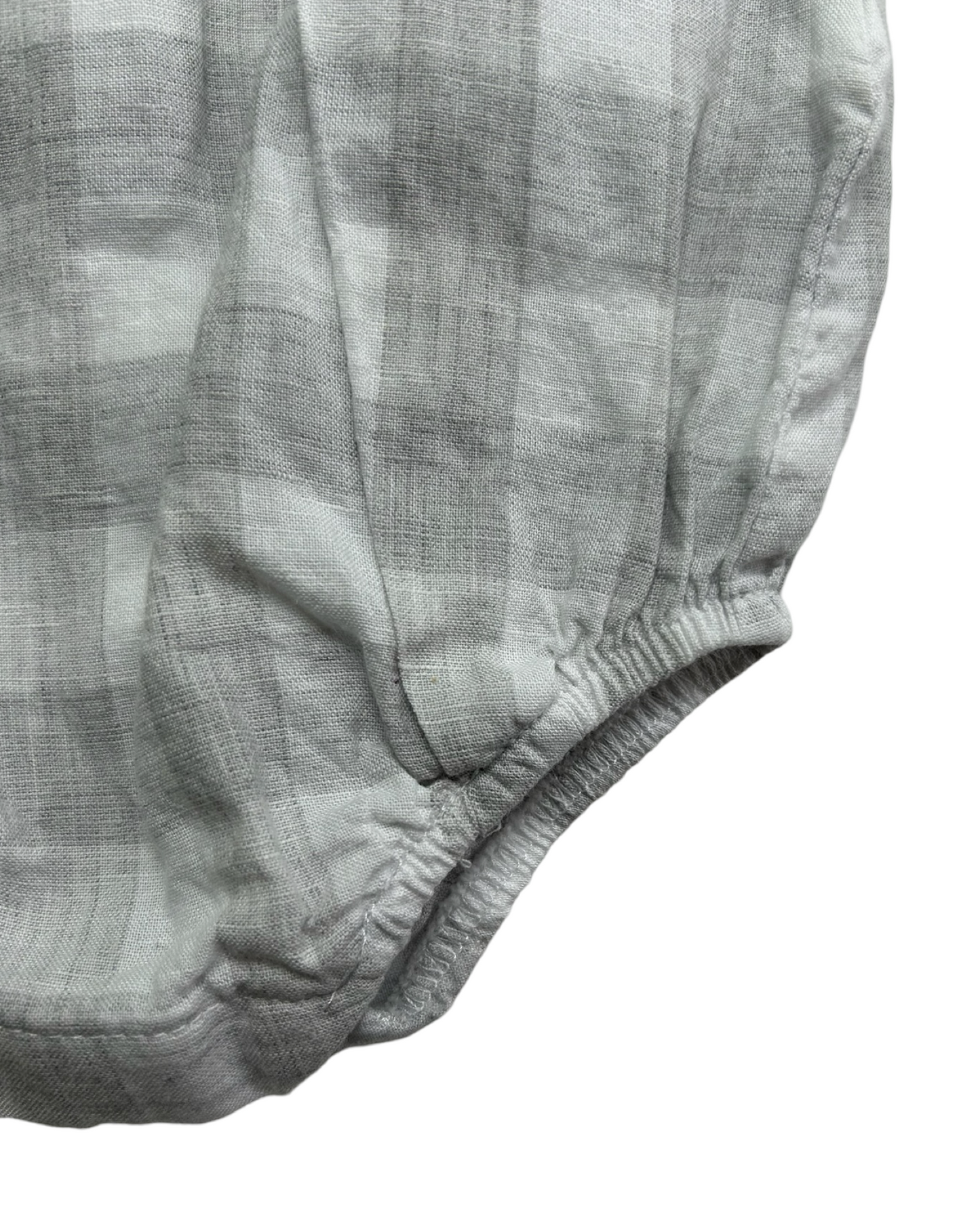 0-3M Baby Boy Gray Gingham Checked Mayoral Bubble Onesie
