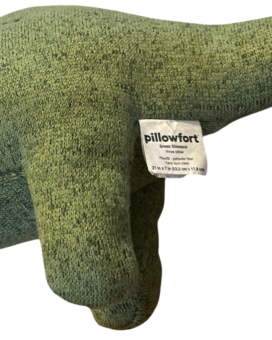 21” Pillowfort Green Knit Triceratops Dinosaur Throw Pillow