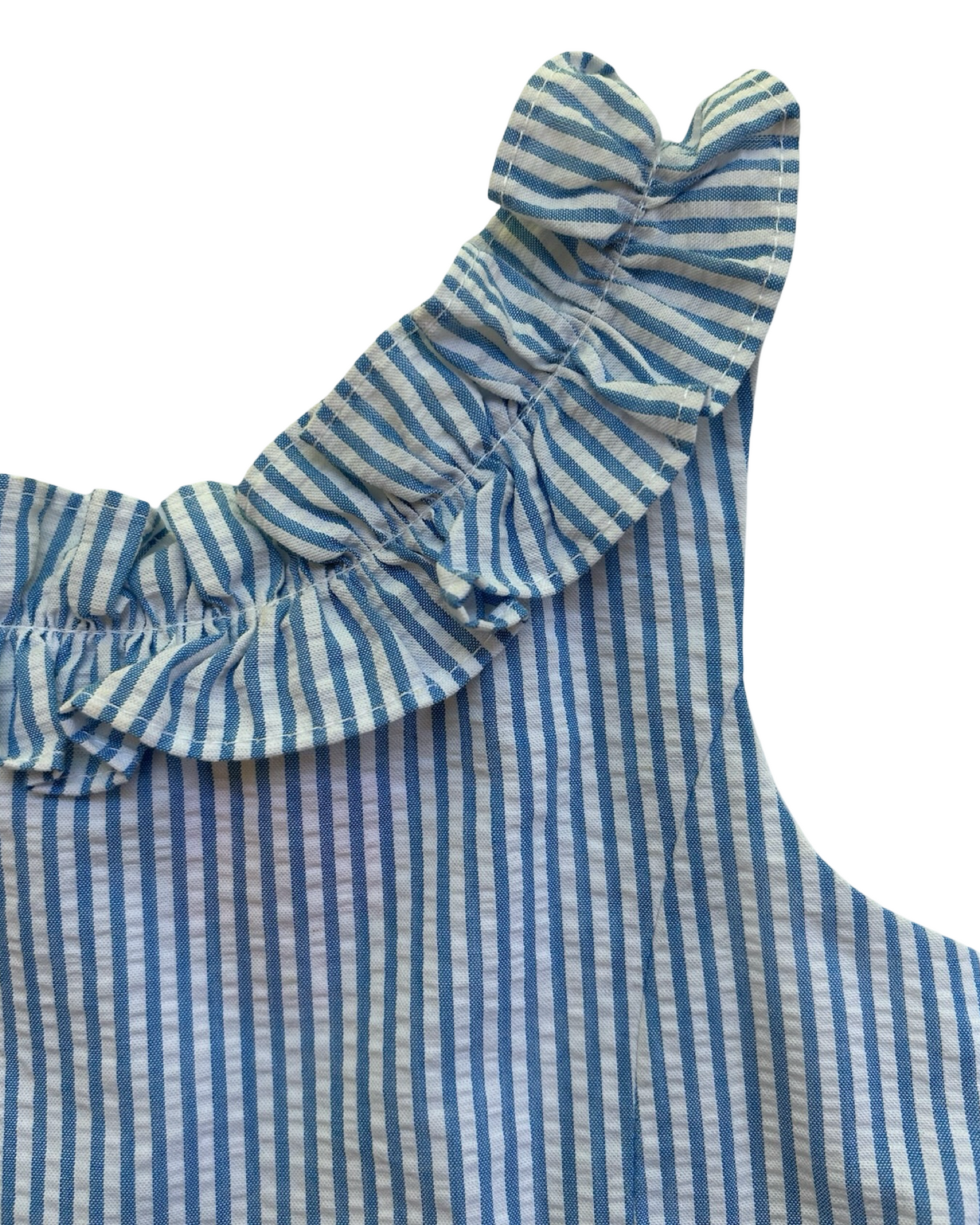 6 Toddler Girls Lilly Pulitzer Georgina Coastal Blue Seersucker Dress.