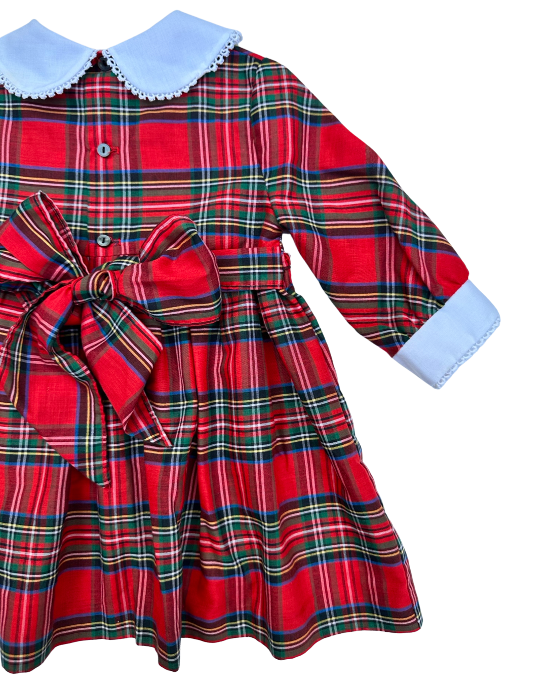2T Toddler Girl Polly Flinders Classic Vintage Smocked Christmas Plaid Dress