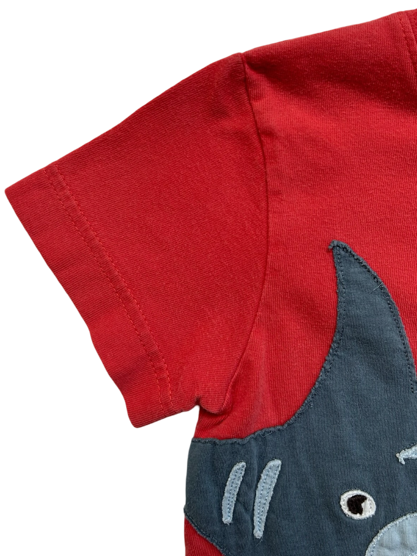 2Y - 3Y Girls Mini Boden Short Sleeve T-Shirt Big Appliqué SHARK 🦈