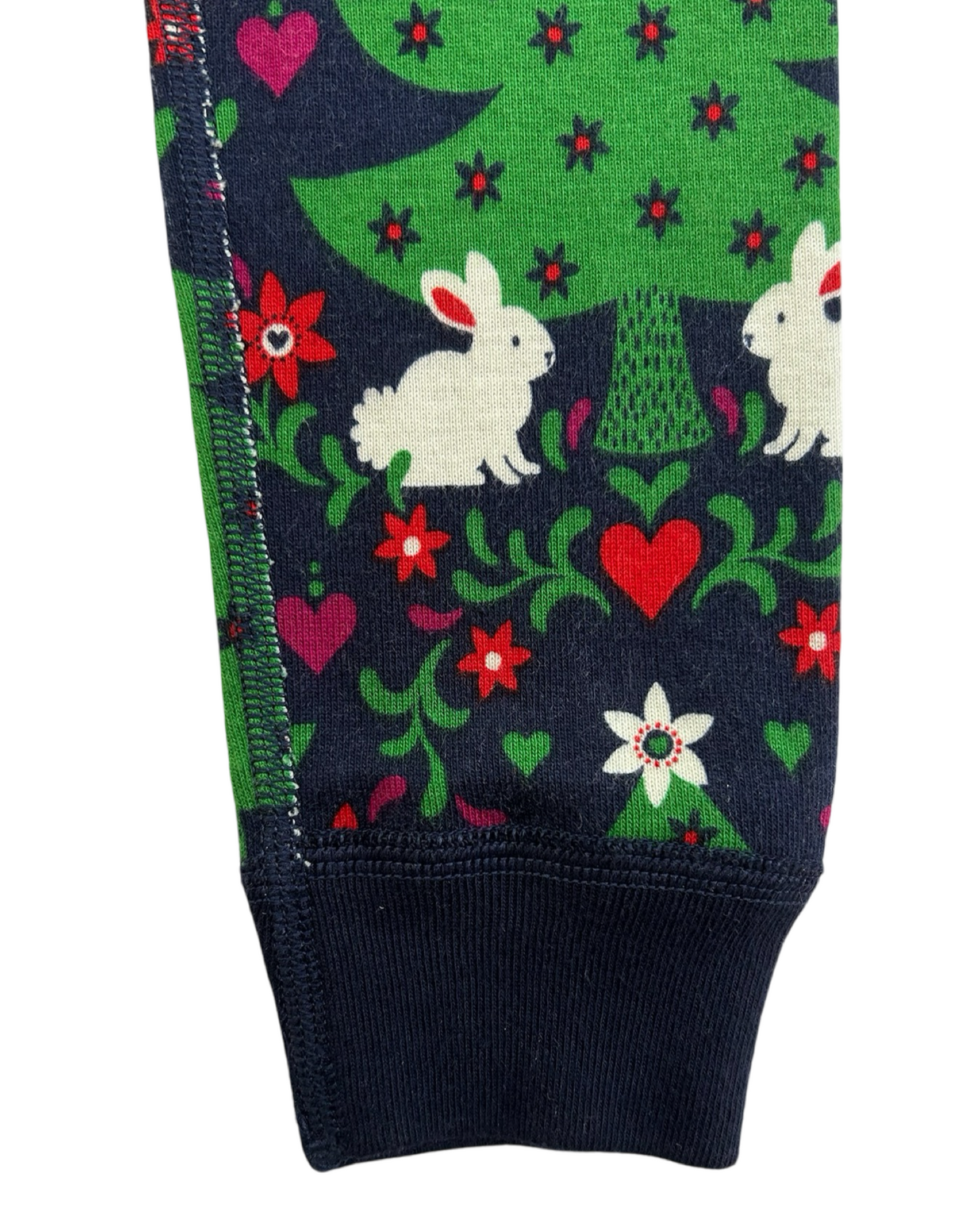 3T Hanna Andersson Toddler Girls Long Sleeve Christmas Tree Bunny Pajamas 2 Pieces Set, NWT