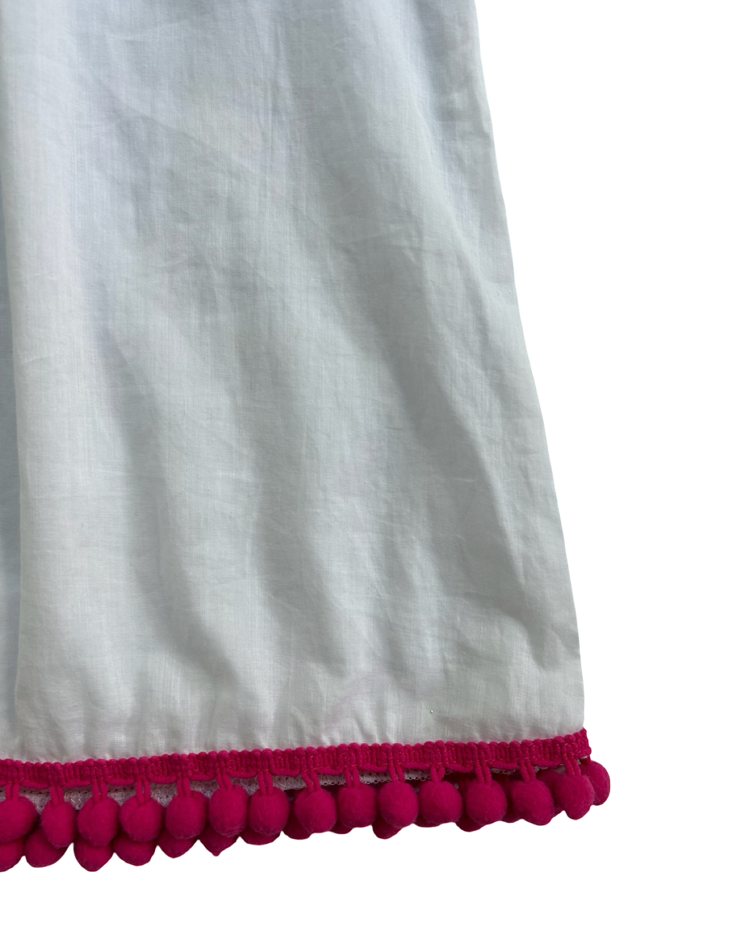 4 Toddlers Girls Floatimini Embroidered Angel Sleeve Pompoms Cover Dress.