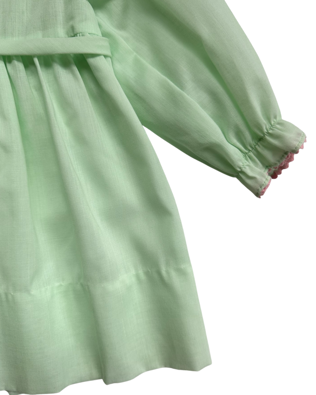 24M Baby Girl Polly Flinders Mint Green and Pink Smocked Vintage Dress