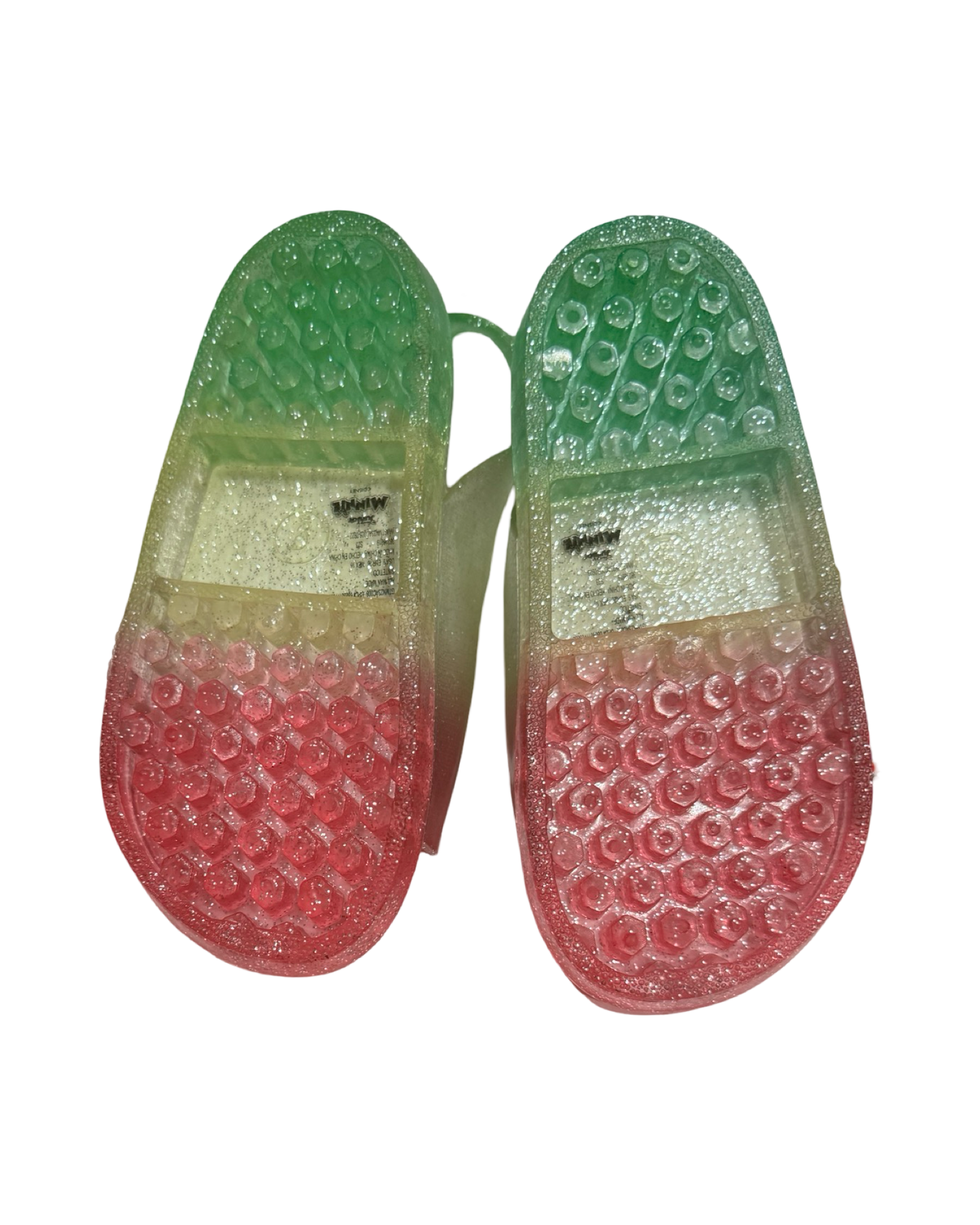 9C Toddler Girl Disney Minnie Mouse and Daisy Pink Glitter Jelly Sandals