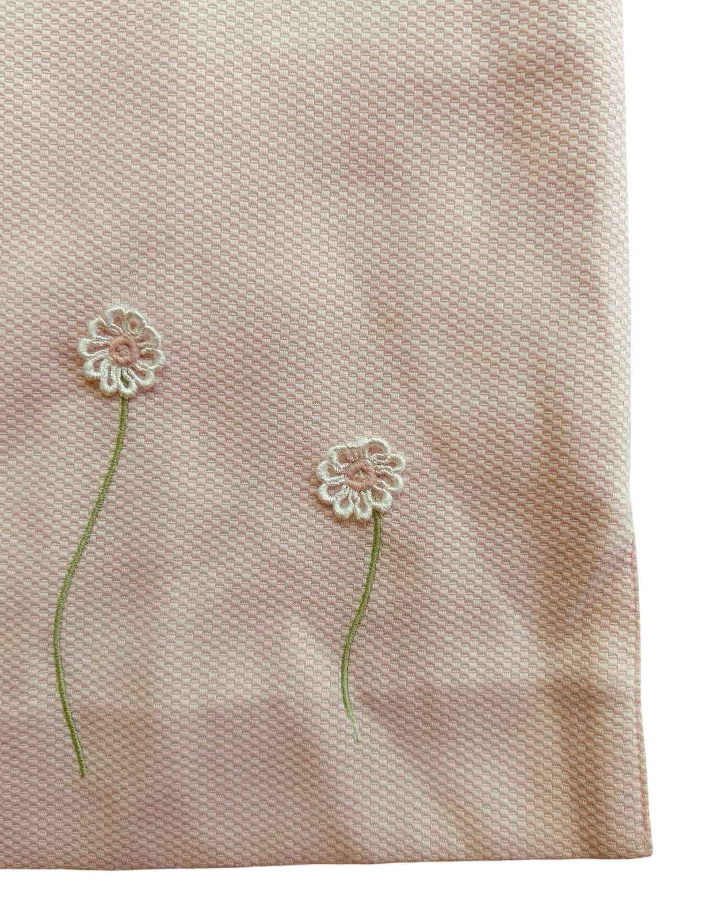 6X Girls Florence Eiseman Pink Shift Dress With Floral Accents.