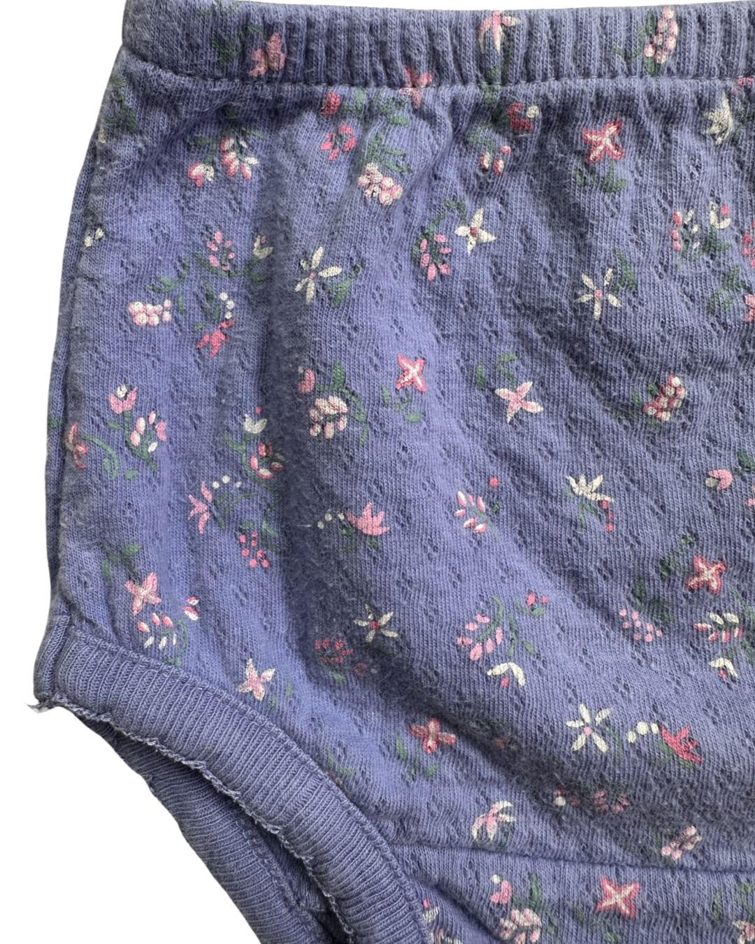 6M Baby Girl Purplish Blue Ralph Lauren Floral Dress w/ Matching Bloomers