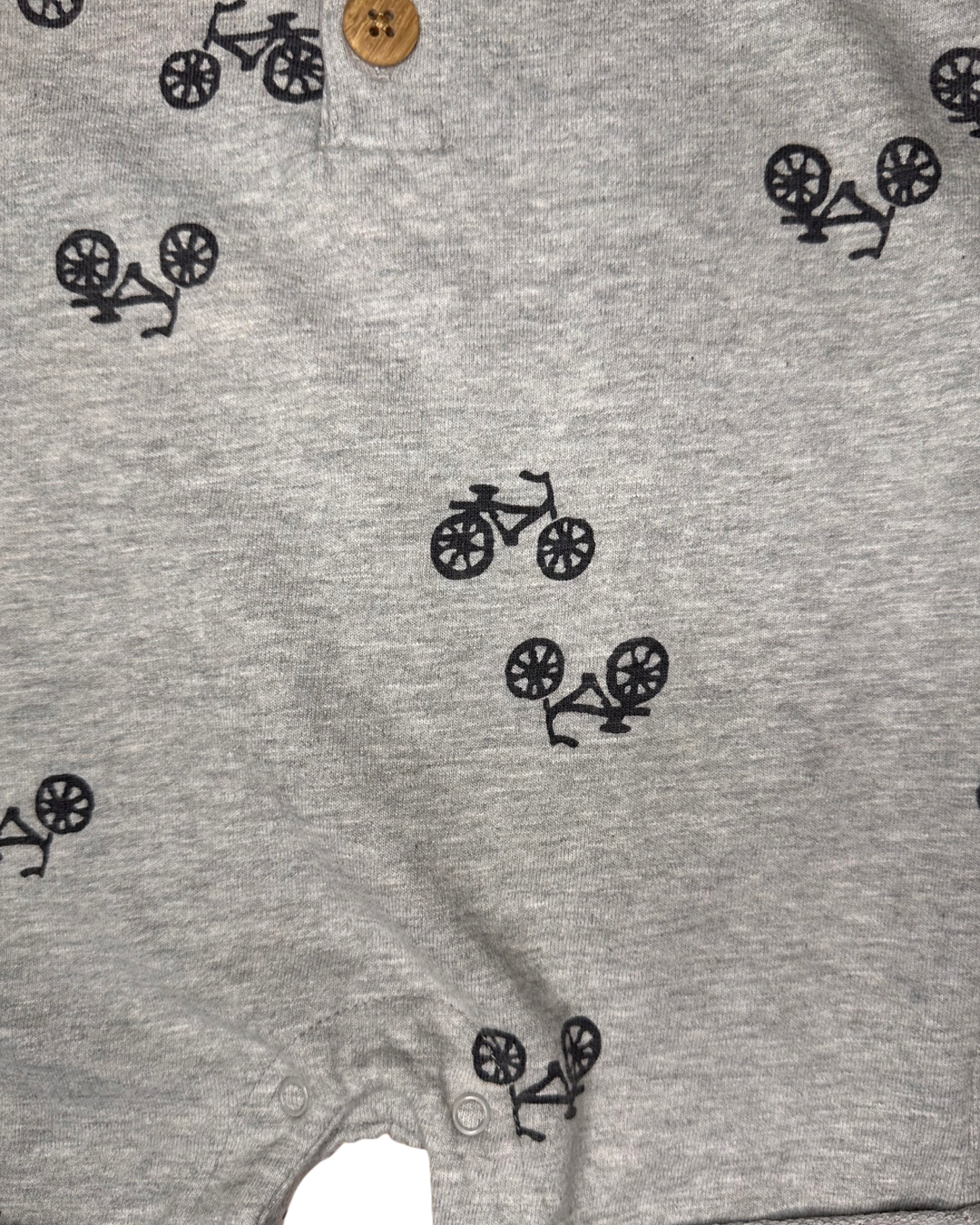 3-6M Baby Boy Modern Moments Gray Bicycle Romper