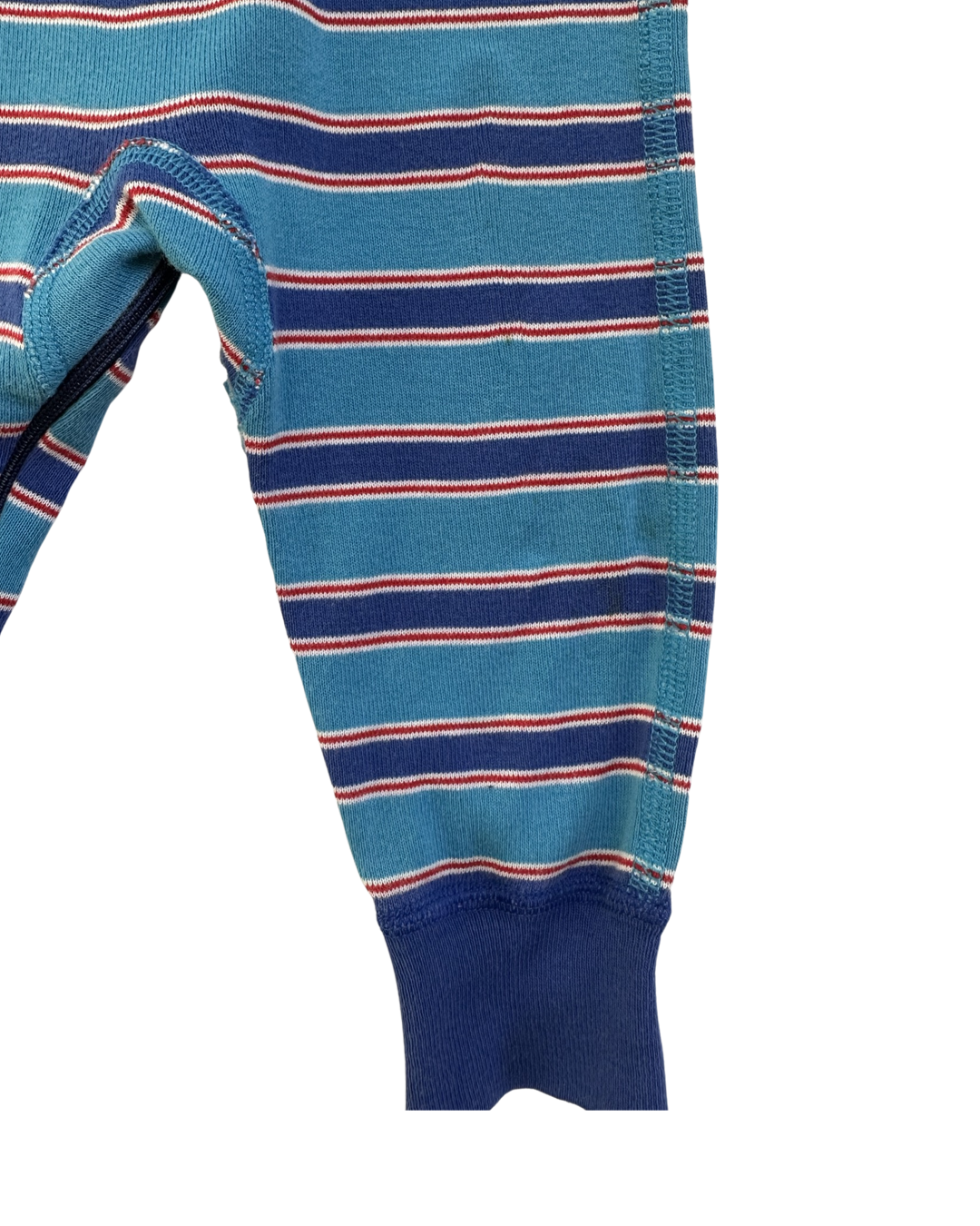 9M-18M Baby Boy Hanna Andersson Organic Cotton Blue Striped Zippered Sleeper PJs