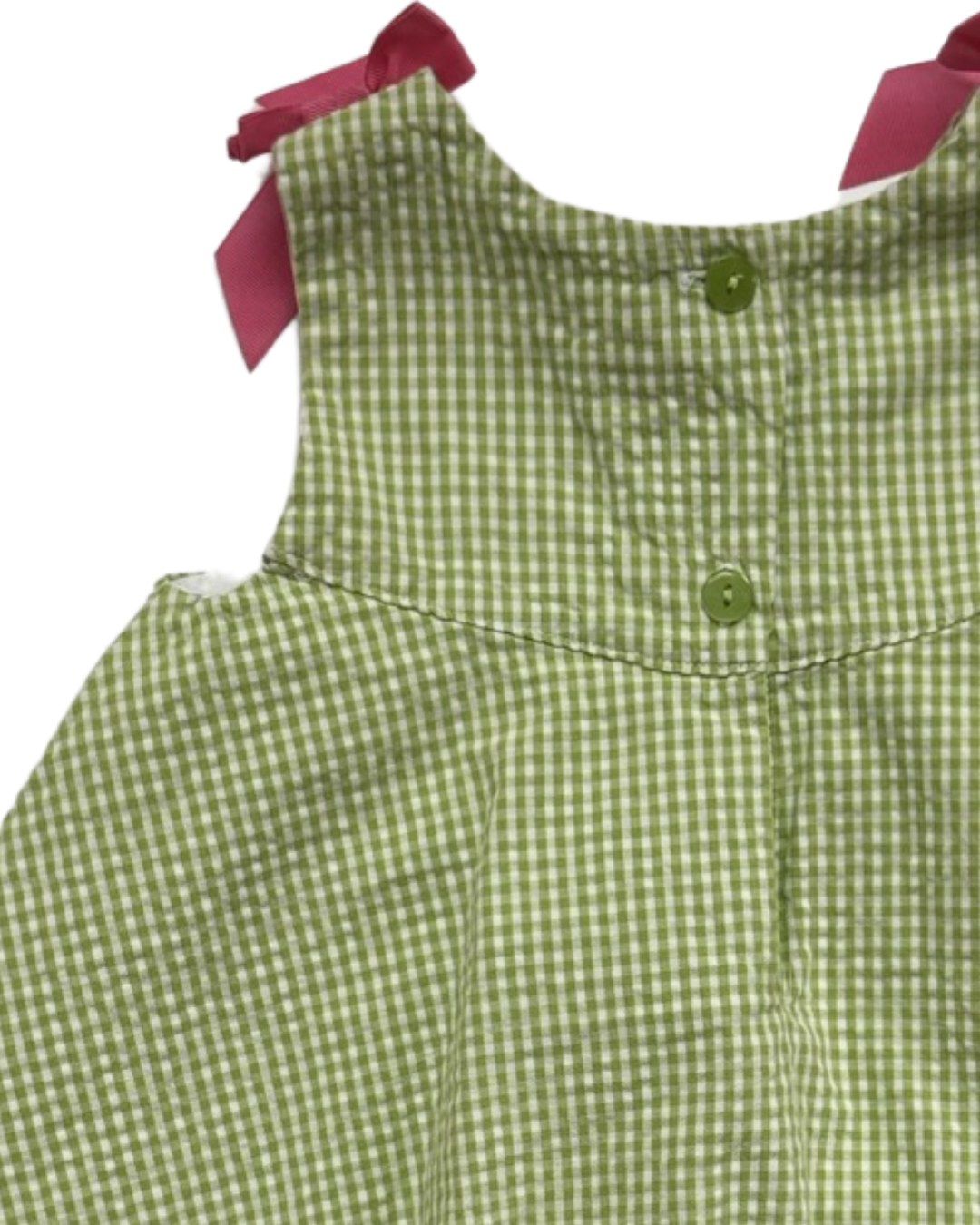 2T Toddler Girl Baby Crew Green Gingham Watermelon Dress