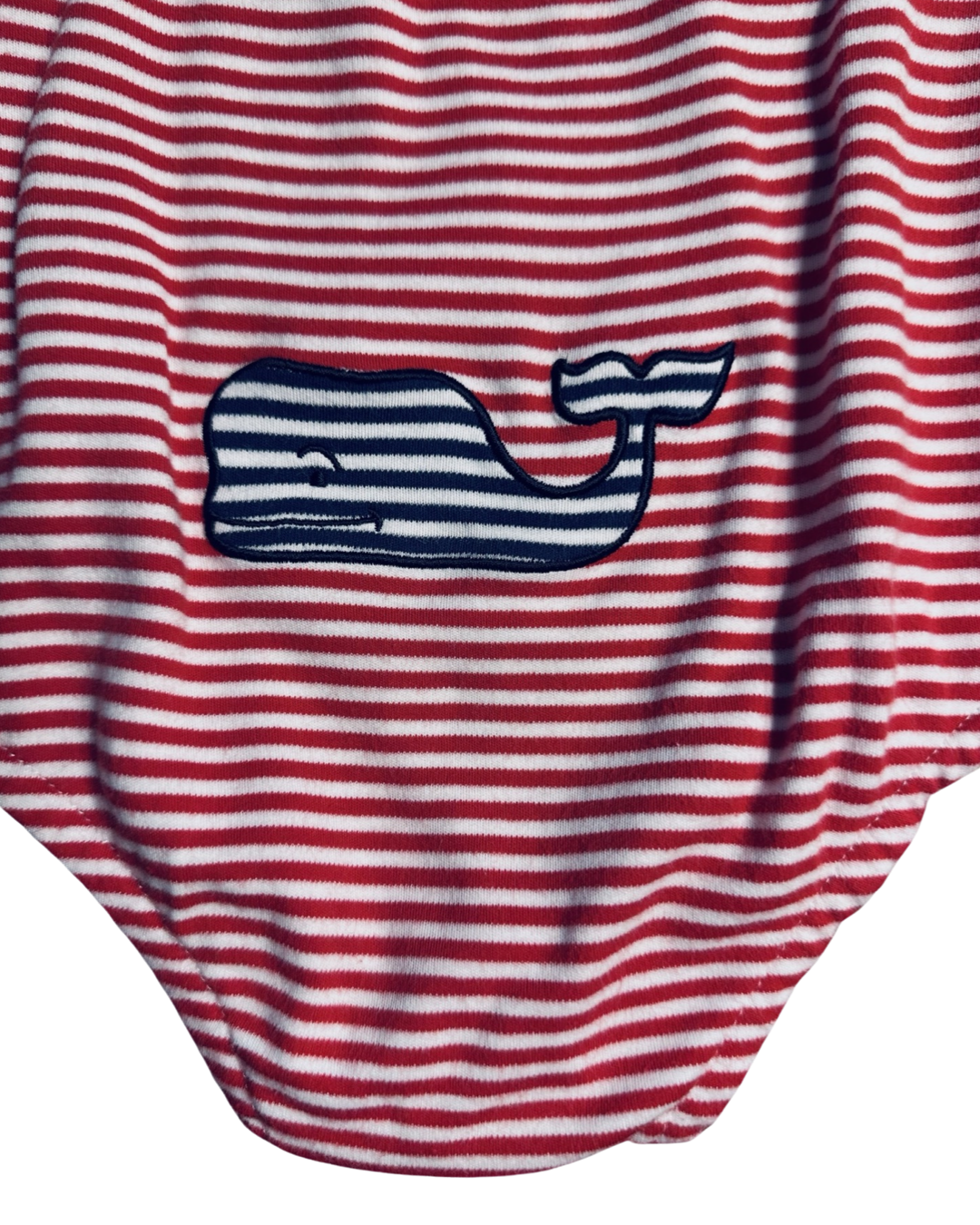 3-6M Baby Boy / Girl Vineyard Vines Red & White Striped Whale Bubble