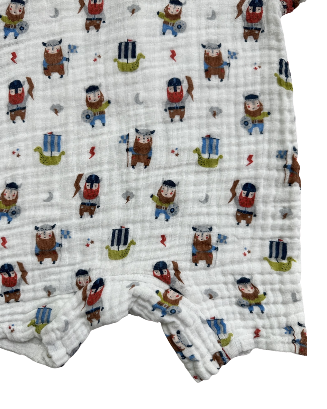 12M-18M Baby Boy Angel Dear Vikings Muslin Romper