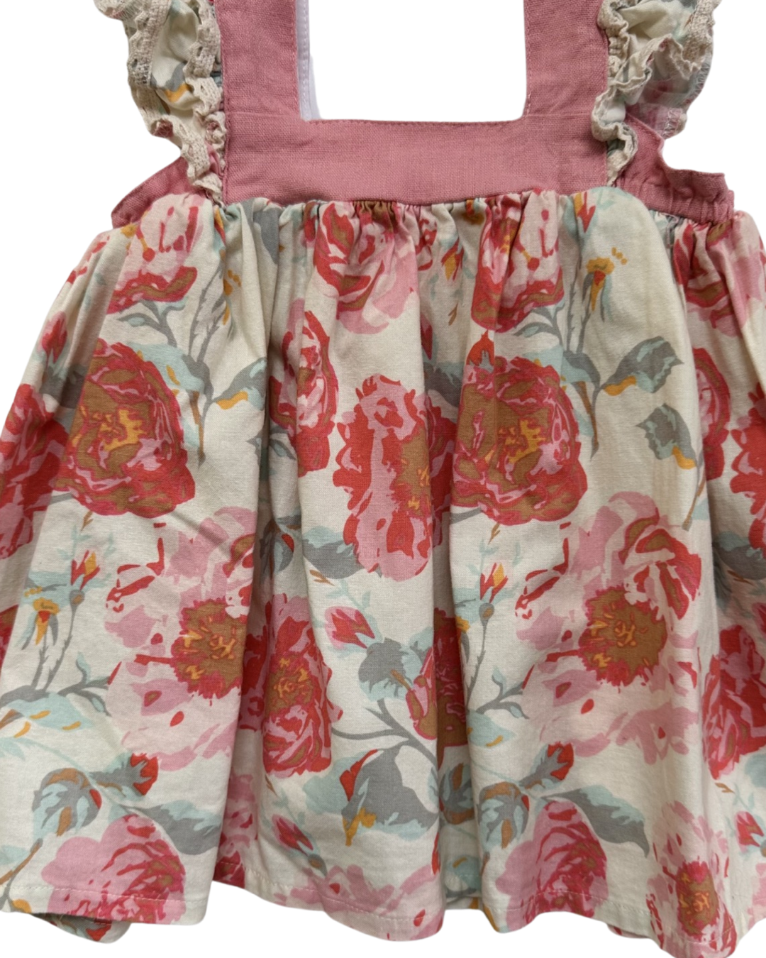 12M-18M Baby Girl Cheeky Plum Pink Floral Flutter Sleeve Dress