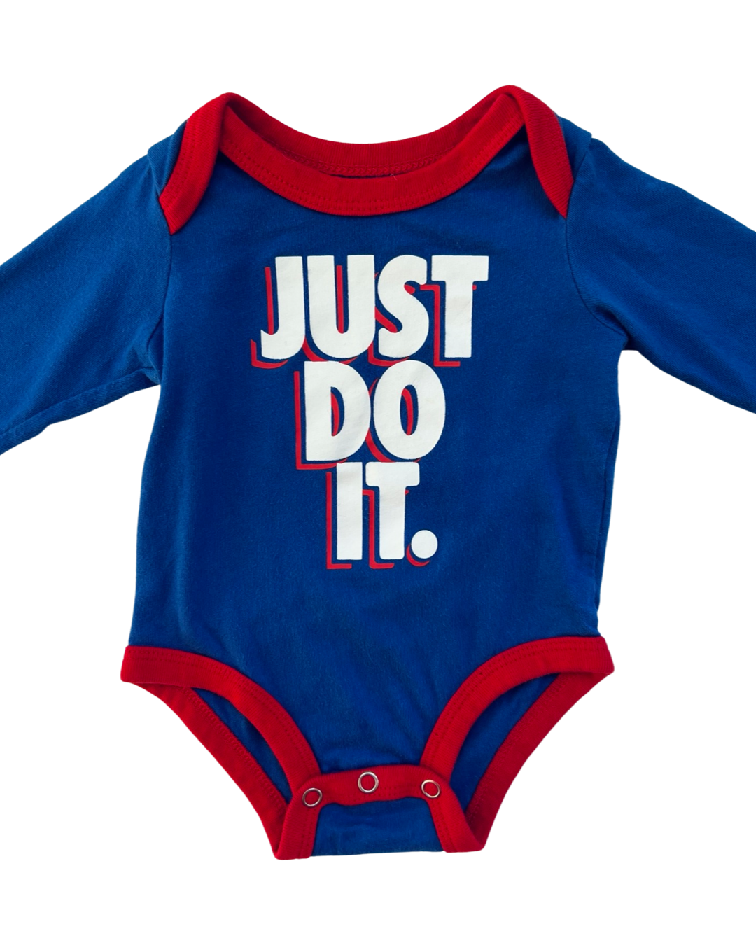 3M Baby Boy / Girl Blue Nike Just Do It Long Sleeve Onesie