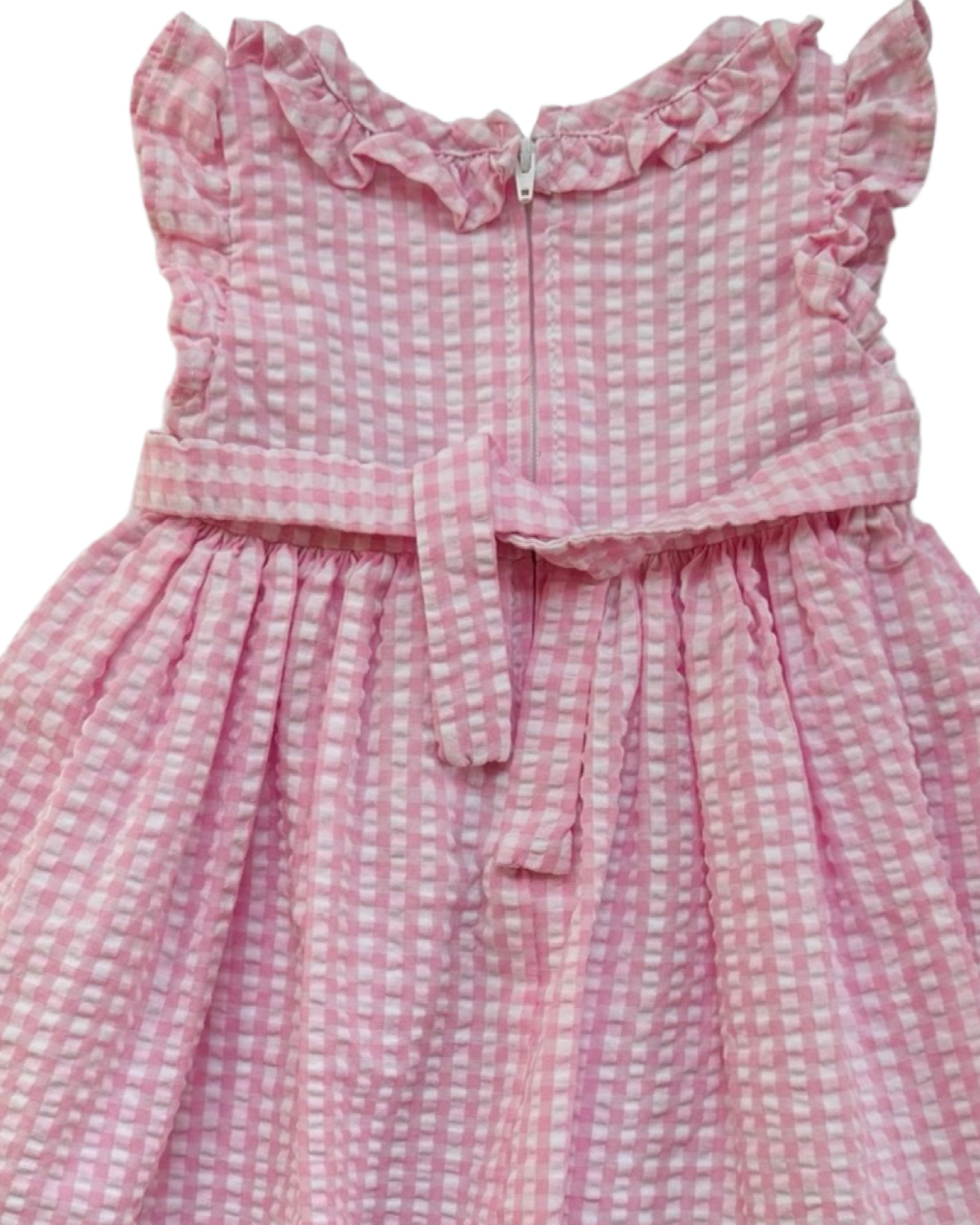 6-9M Baby Girl Pink Gingham Bonnie Baby Smocked Floral Dress with Bloomers