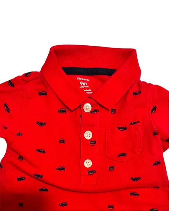 9M Baby Boy Red Carters Car Romper