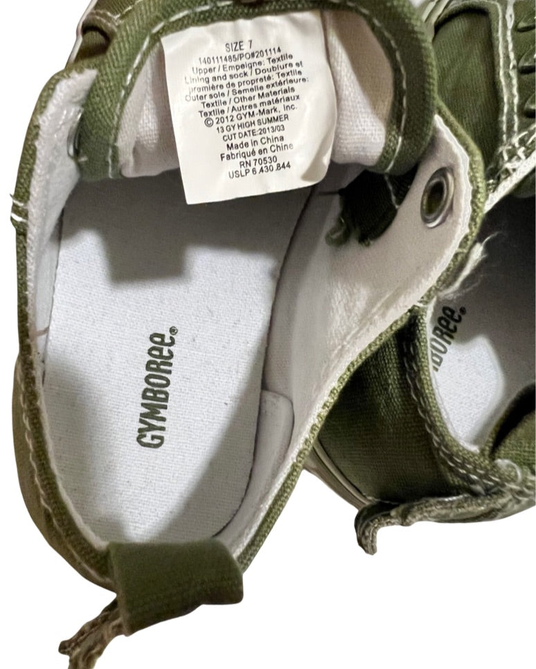 7C Toddler Boy Green Gymboree Dinosaur Canvas Shoes