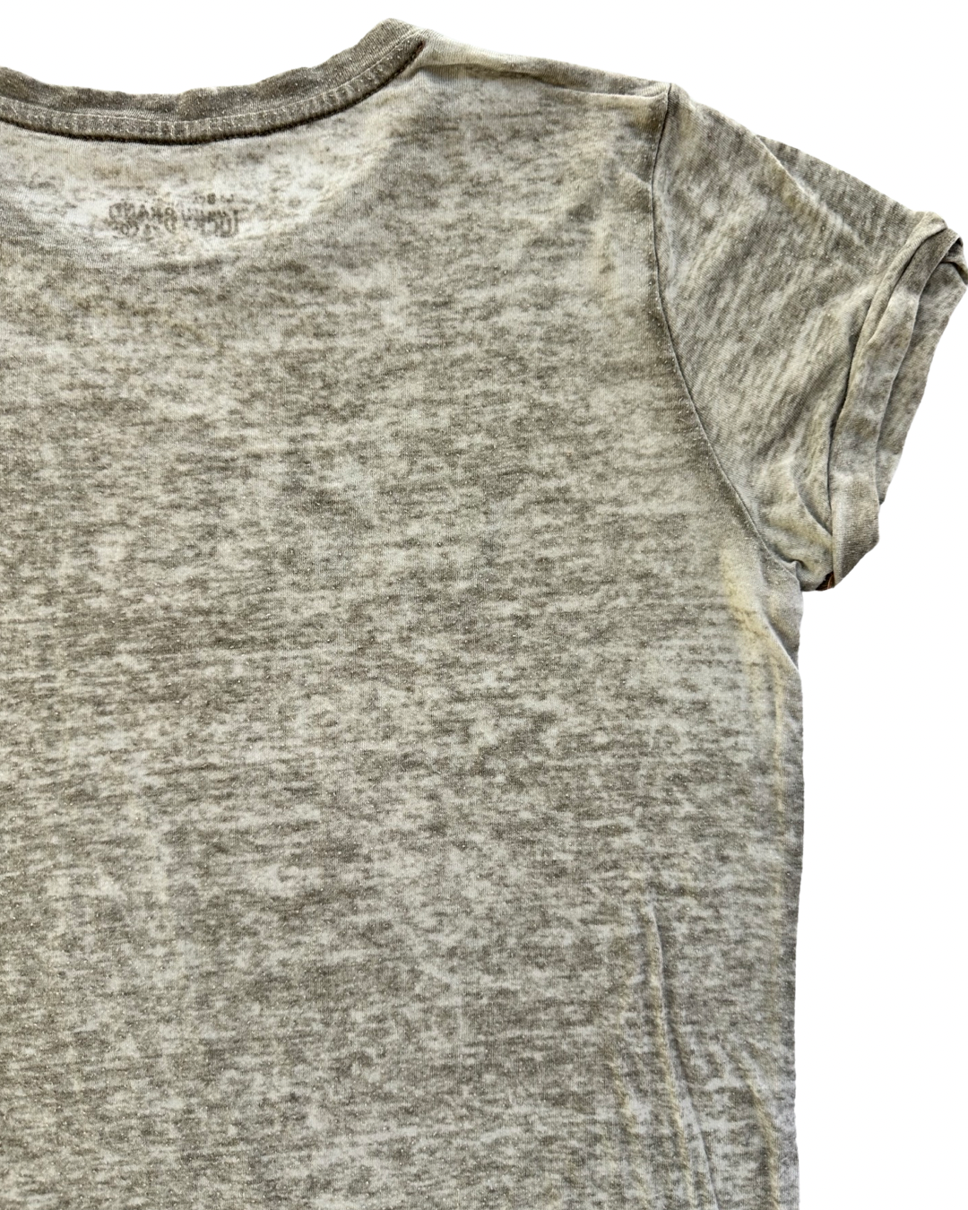 Women’s Size Small Lucky Brand Gray Distressed T-Shirt Top
