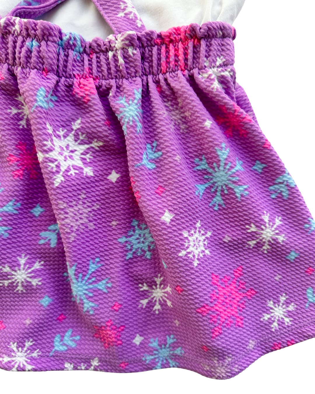 2T Toddler Girl Disney Frozen Elsa Purple Jumper Skirt with White Top
