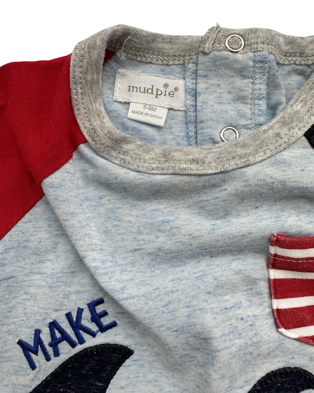 6-9M Baby Boy Sea Make Waves Mudpie Romper