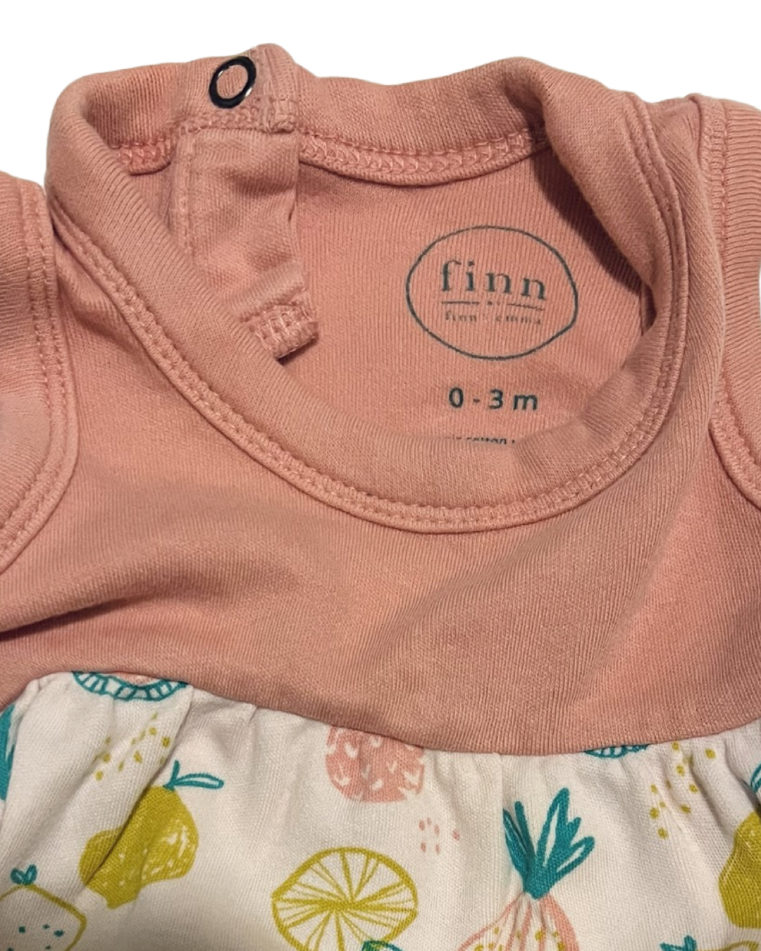 0-3M Baby Girl Finn & Emma Peachy Pink Colored Fruit Watermelon Bubble Romper