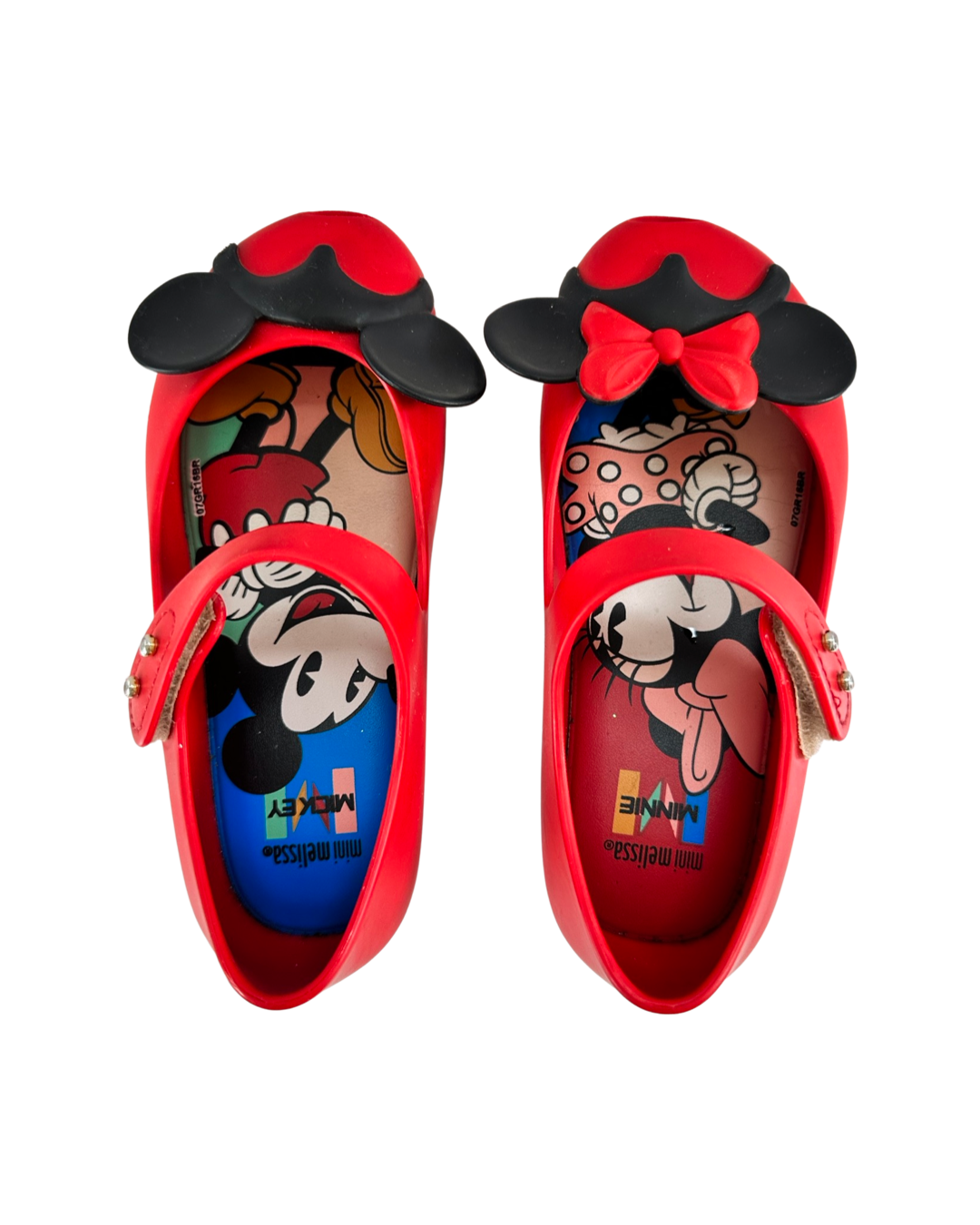 10C Toddler Girl Mini Melissa Disney Minnie & Mickey Red Mary Jane Shoes