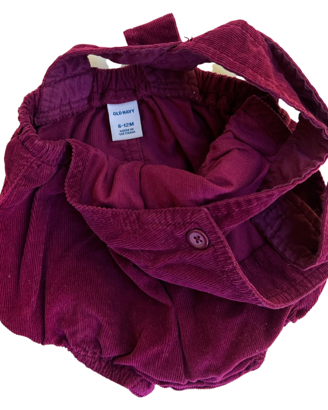 6-12M Baby Girl Maroon Corduroy Old Navy Bubble Romper