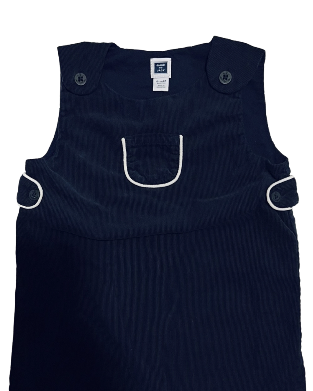 6M-12M Baby Boy Navy Fine Cord Janie & Jack Romper