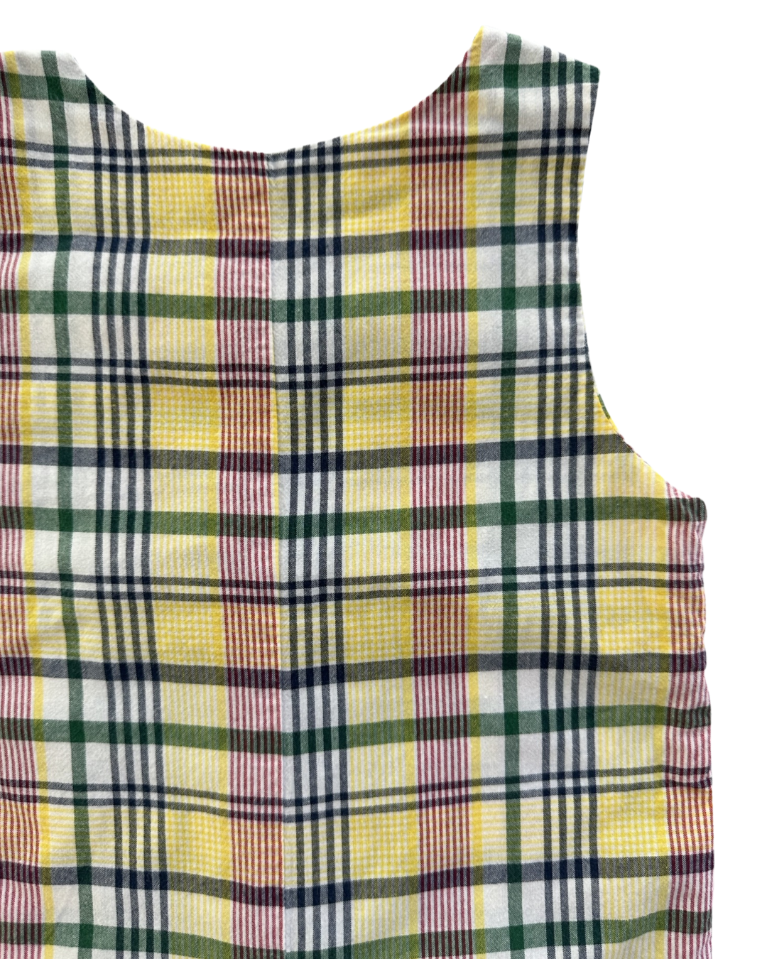 18M Baby Boy Southern Sunshine Yellow / Navy / Red Plaid Romper