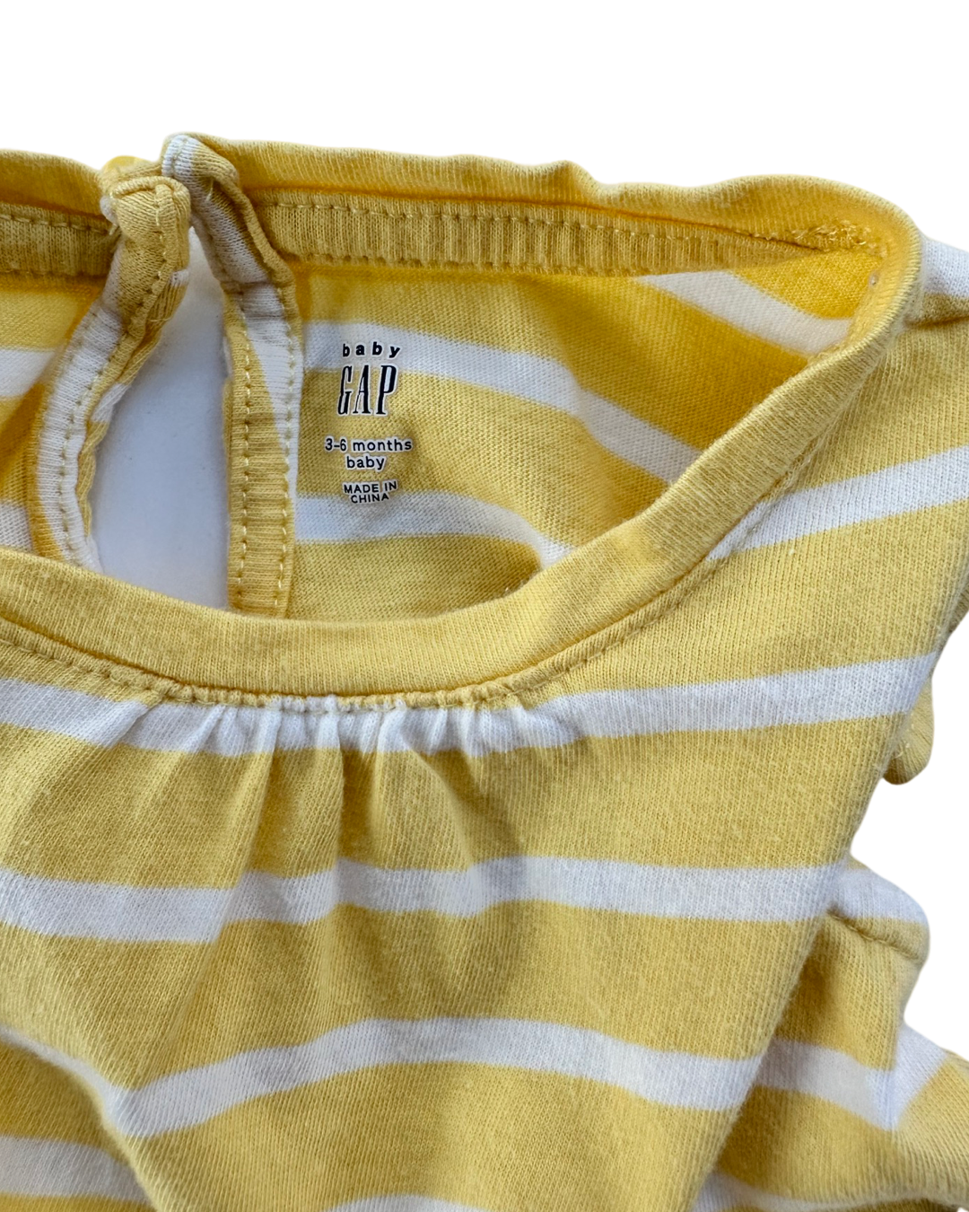 3-6M Baby Girl Baby Gap Yellow & White Striped Romper