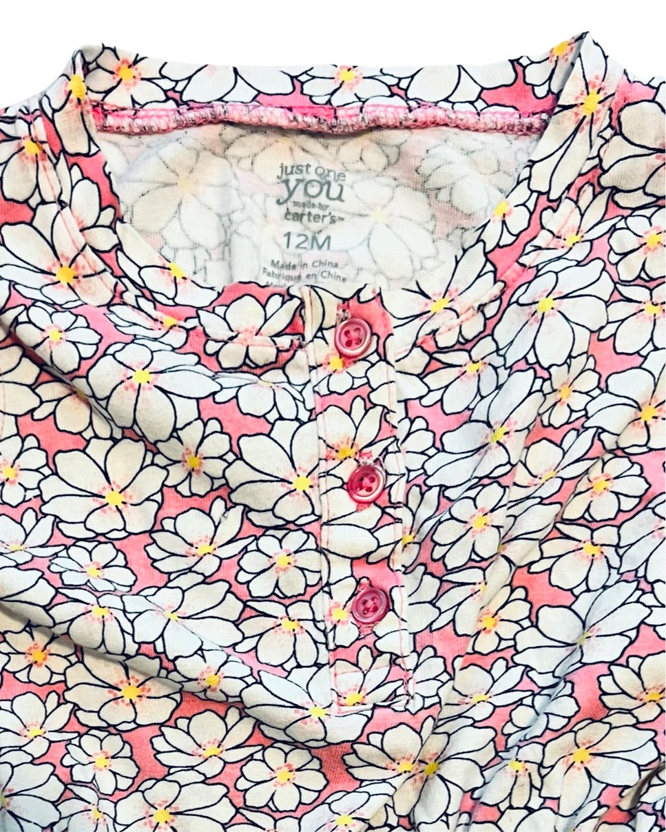 12M Baby Girl Carters Pink Floral Romper