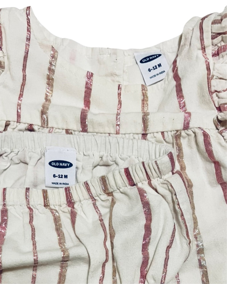 6-12M Baby Girl Old Navy Dress Set Top w/ Bloomers
