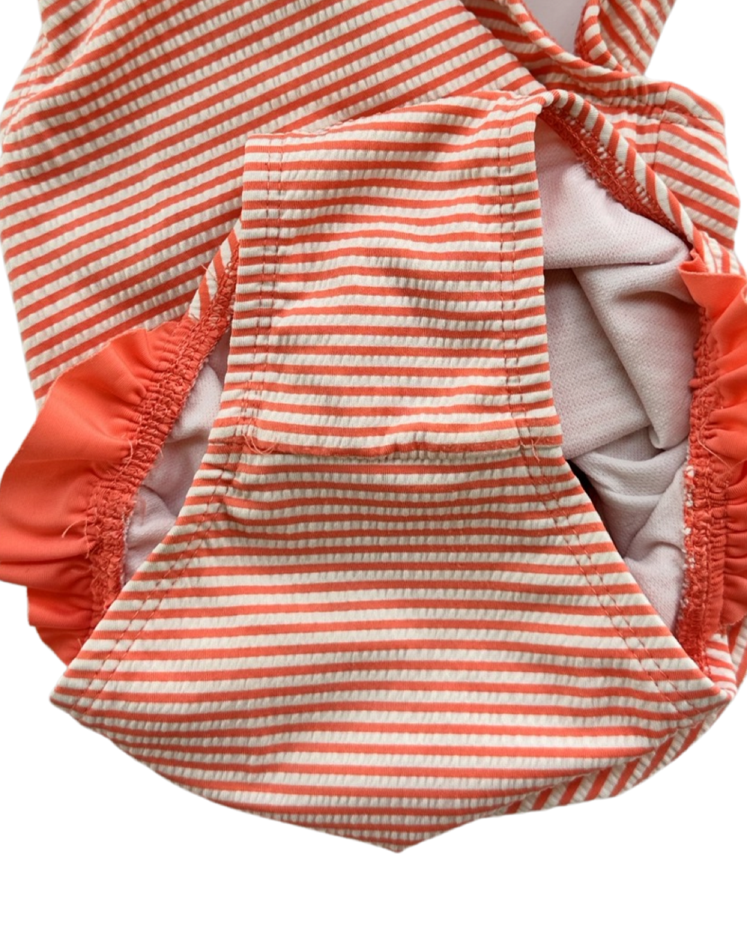 2T Toddler Girl Coral & White Striped Cat & Jack One Piece Swim Suit
