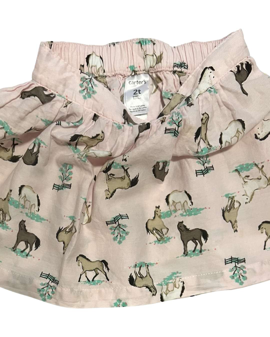2T Toddler Girl Carters Pink Horse Skirt