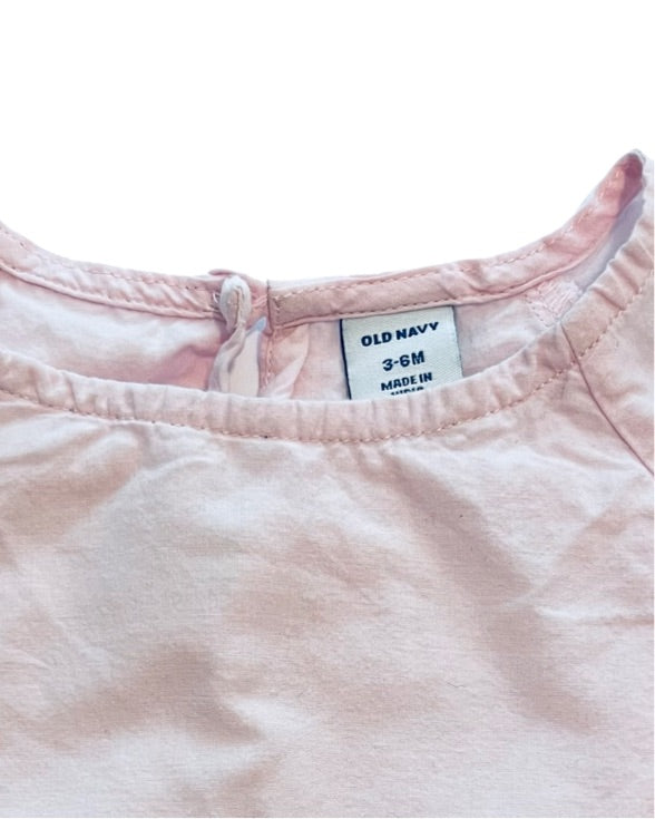 3-6M Baby Girl Old Navy Pink One Piece Bubble