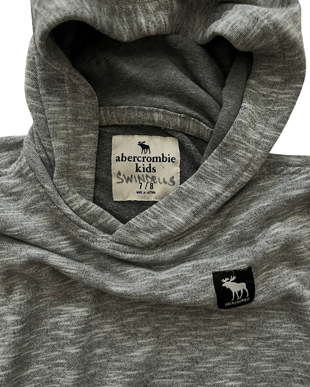 Boys size 7/8 Abercrombie Kids Gray Hooded Sweatshirt