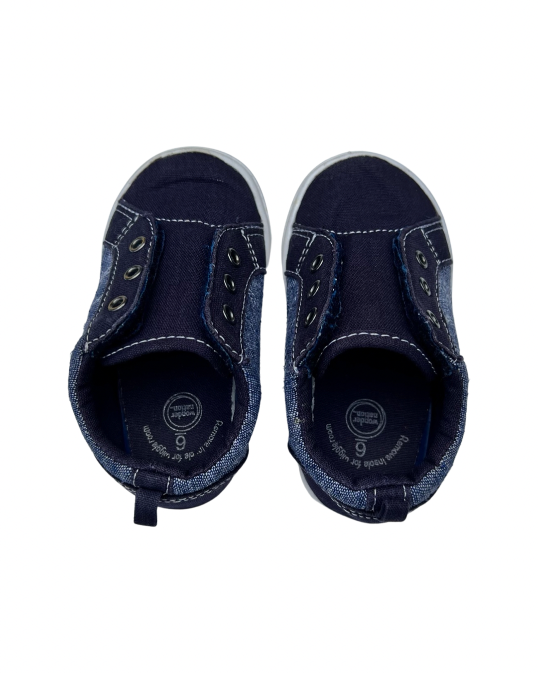 6C Toddler Boy Navy Blue WonderNation Canvas Velcro Shoes