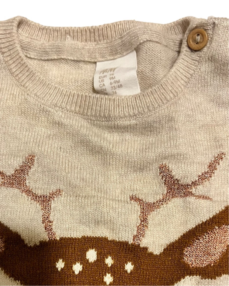 9M Baby Girl H&M Reindeer Sweater / Top