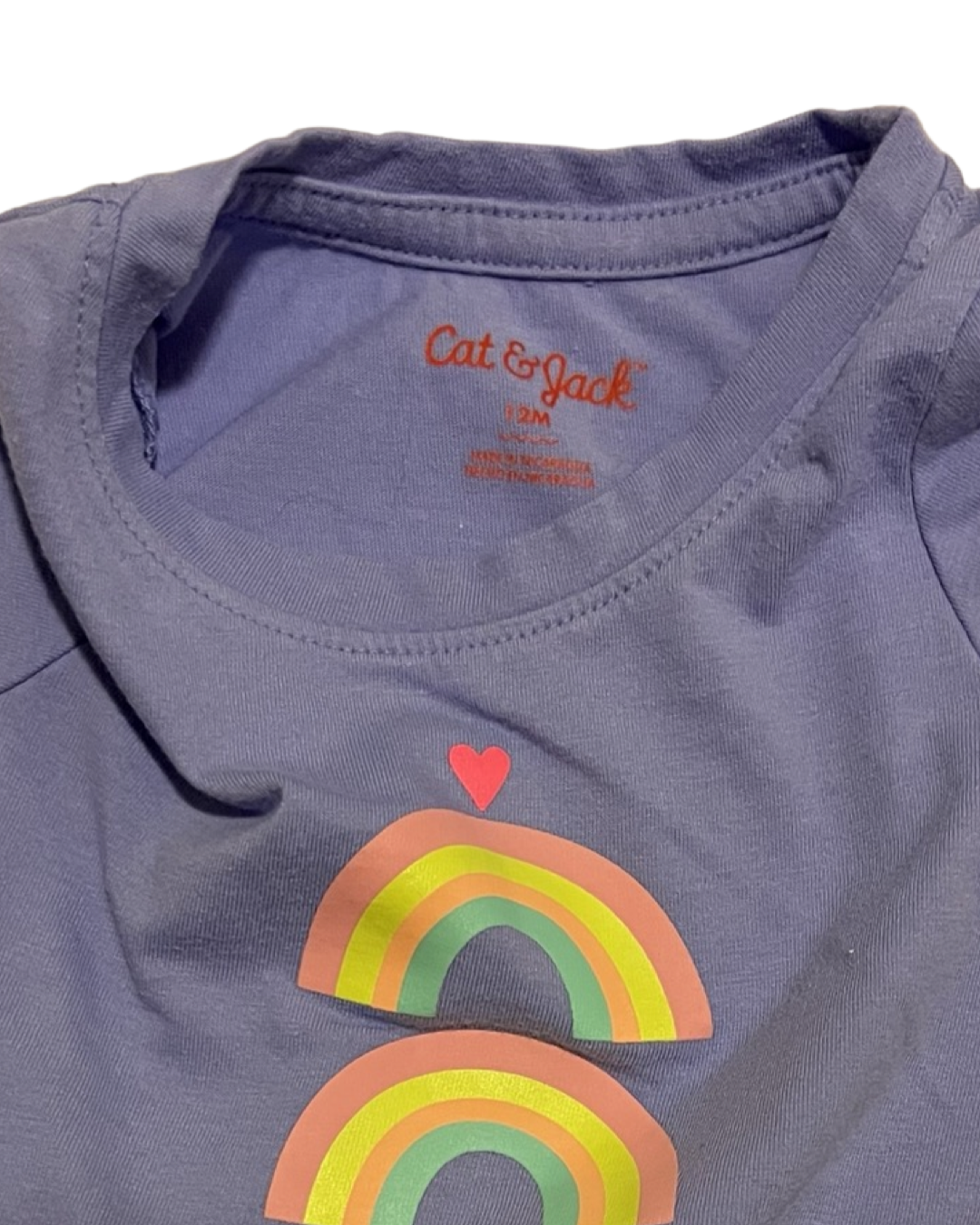 12M Baby Girl Purple Rainbow Ice Cream Cat & Jack Top