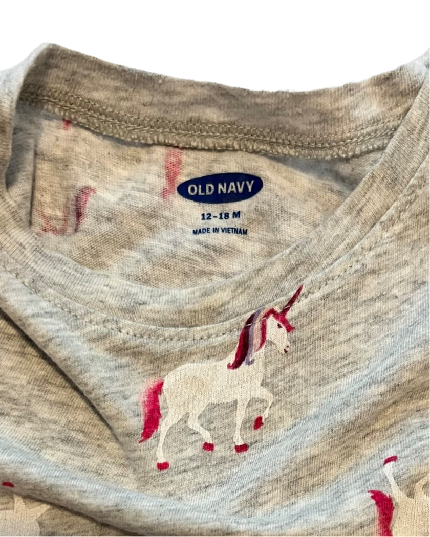 12M-18M Baby Girl Gray Old Navy Unicorn Top