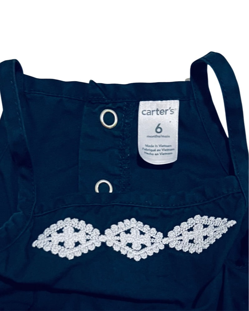 6M Baby Girl Carters Navy Blue Bubble Romper