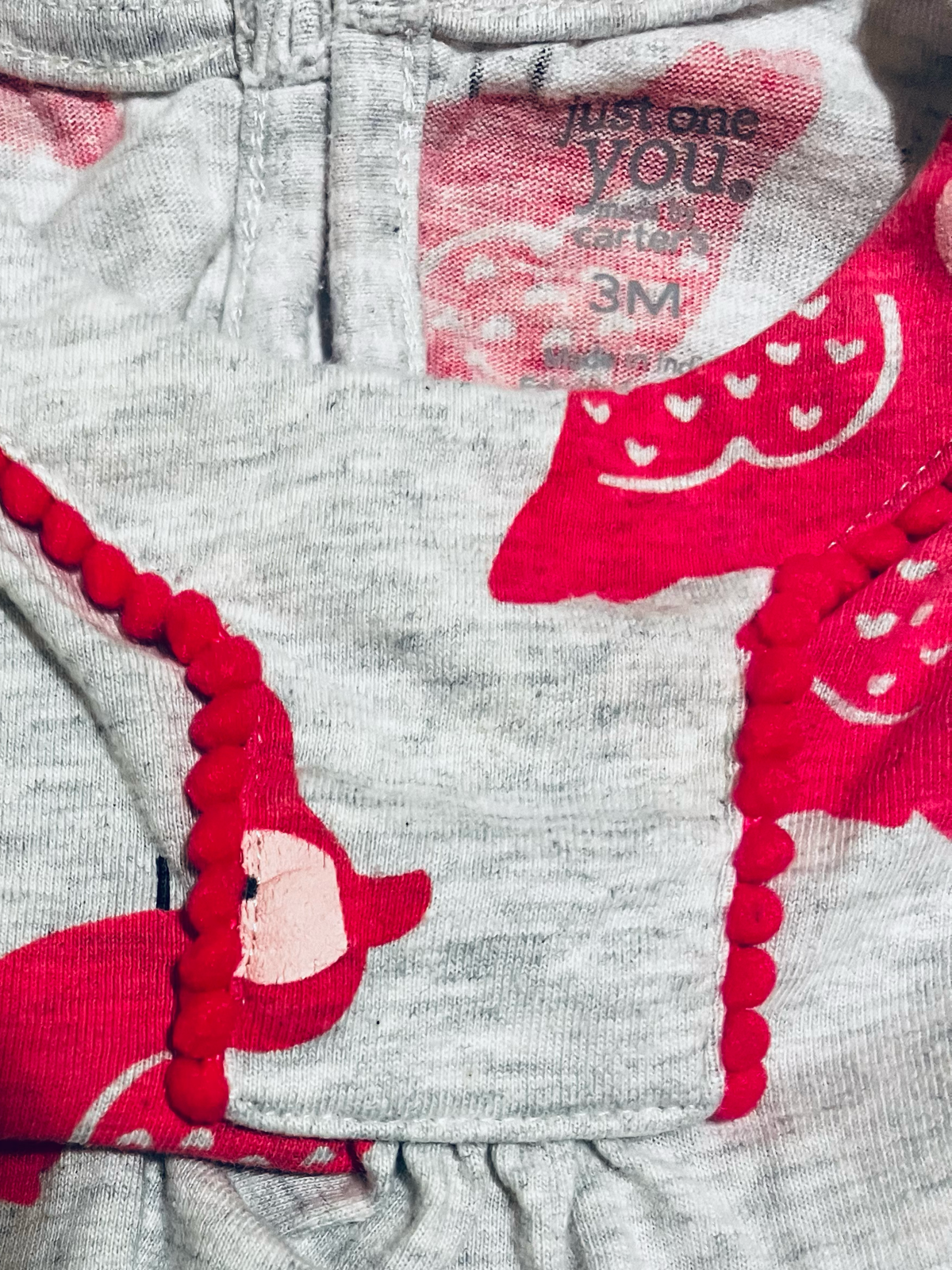 3M Baby Girl Carters Parrot Bubble Romper
