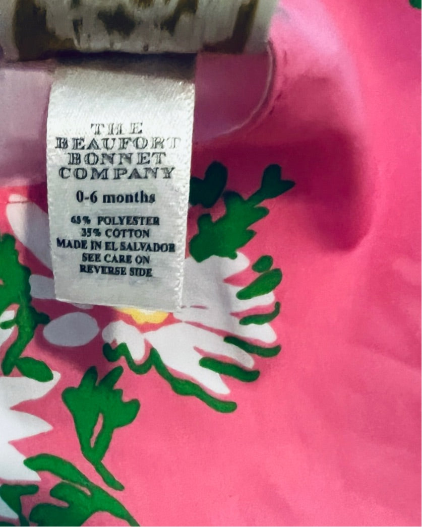 0-6M Baby Girl TBBC The Beaufort Bonnet Company Pink Floral Swing Tie Back Top