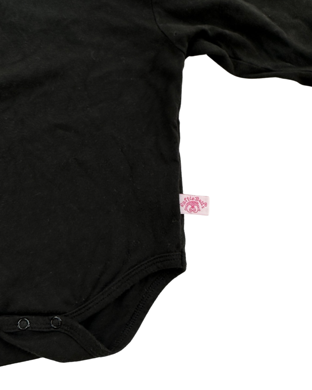 6-12M Baby Girl Black Rufflebutts Long Sleeve Onesie