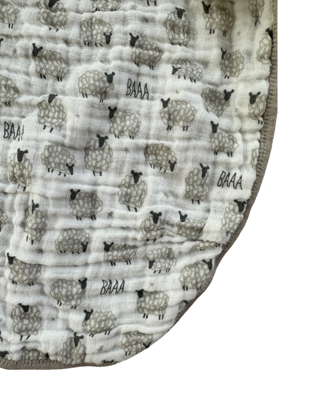 0-3M Baby Boy / Girl Mud Pie Gray Muslin Sheep Swaddle